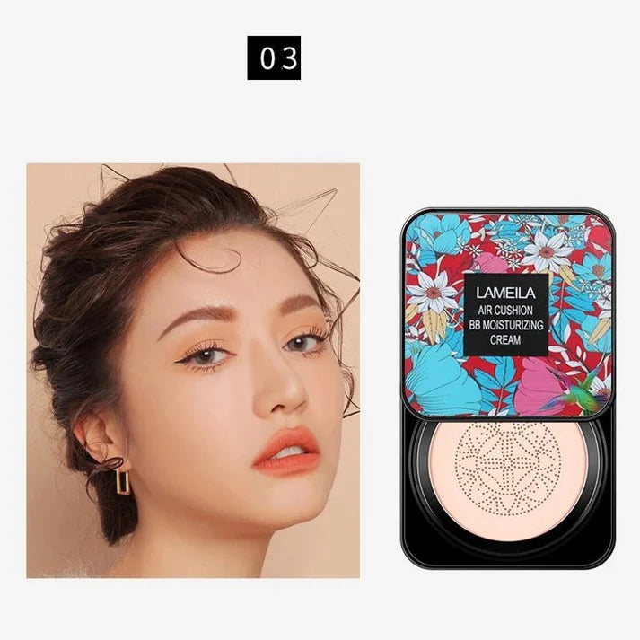 BB Cream with Mushroom Sponge – Foundation and Concealer with a Natural, Brightening, and Long-Lasting Finish